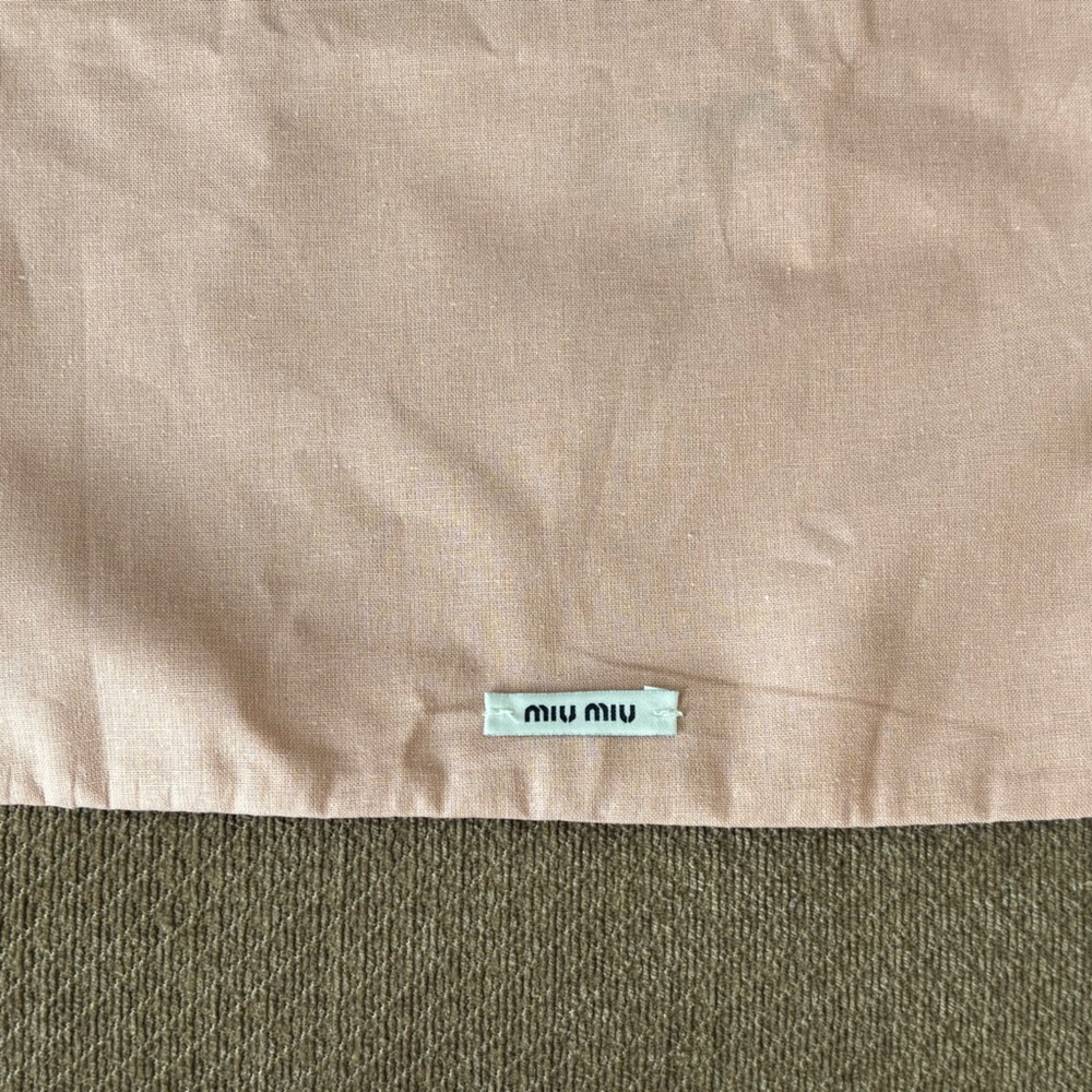 Authentic Miu Miu Rose Pink Shoe Drawstring Dust … - image 2